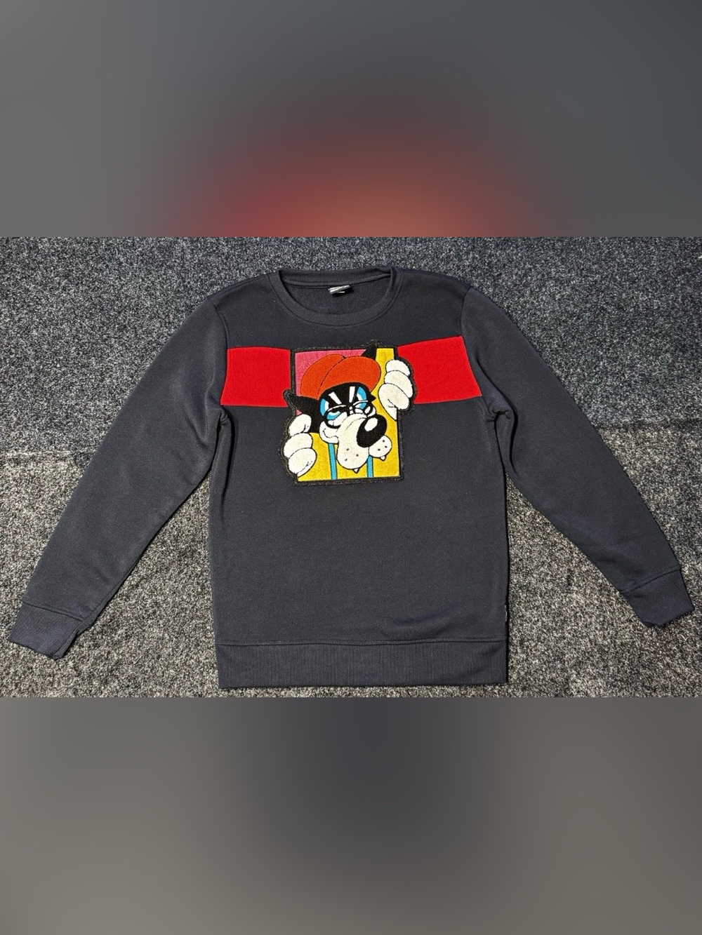 Southpole Boys L 14-16 Bulldog Graphic Sweatshirt Y2K Streetwear Navy